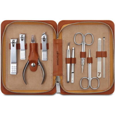 

【Jingdong Supermarket】 777 Nail Knife Set Nail Clamp Clamp Repair Beauty Set 10pcs NTS-3009 Teak Brown (Import