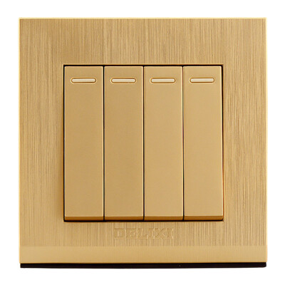 

Delixi (DELIXI) switch socket panel four open single control brushed gold series