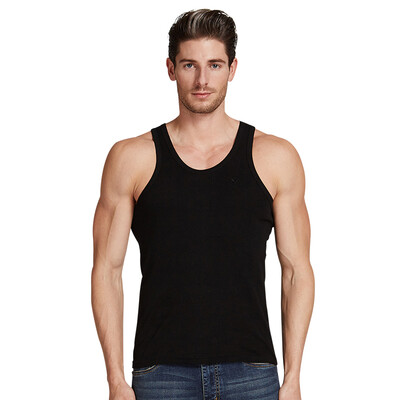 

Playboy Men Men's Vest Мужская Комфорт Чистый Хлопок Мужская Жилет Твердый Цвет Повседневный Спорт Дикая Футболка Футболка Мужская Черная XXL