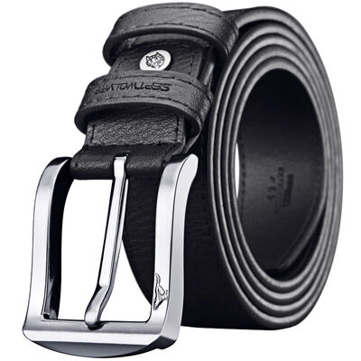 

Seven wolves extended version mens belt casual series pin buckle leather belt 7A92130700-2C black send puncher