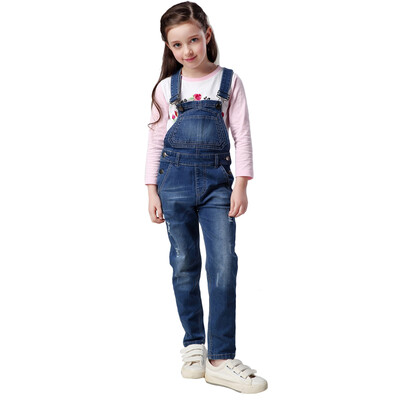 

Xin Song girls washed cowboy trousers in the big children spring&autumn cowboy leisure strap trousers J043B 12056