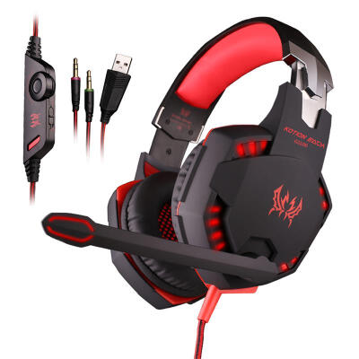 

Zhuo KOTION EACH G2100 professional gaming computer vibration headset game light-emitting Internet bar headset with a microphone black&red