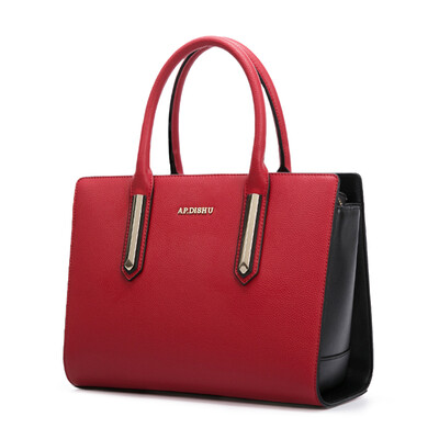 

Elderly Kangaroo APDISHU hit color cowhide handbag bag oblique cross package ladies bag commuter bag AP8316-1 red