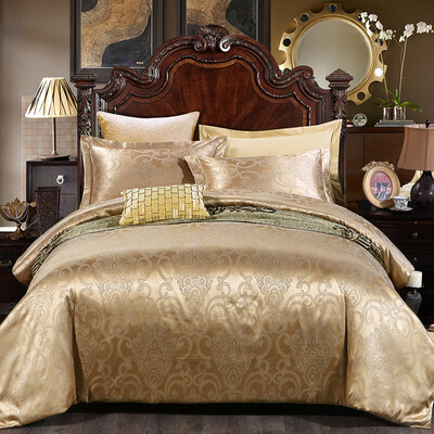 

Elegant 100 uya100 Kit Home Textiles Cotton Satin Satin Jacquard Bed Four Piece Comfort Bed Set Zurich Gold 18m Bed 220 240cm