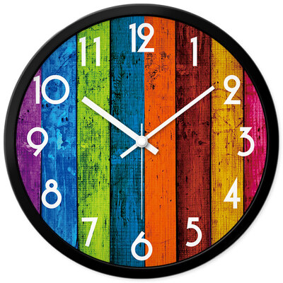 

Momen wall clock creative living room wall chart cartoon mute 14-inch pure white cherry beautifully imported movement watch quartz clock 7H40110H black