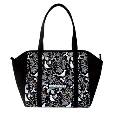 

Flowers princess forest in the original song art dumplings package temperament printing canvas bag 1512D001 black