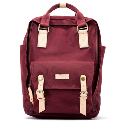 

Yan Man INMAN canvas shoulder bag fashion commuter canvas backpack leisure college large volume bag retro bag travel bag 6871011025 wine red
