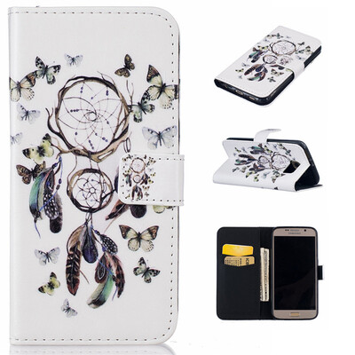 

Бабочка куранты Дизайн Кожа PU откидная крышка карточки бумажника держатель чехол для Samsung Galaxy S6