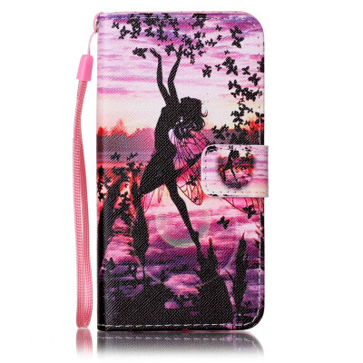 

Butterfly Girl Design PU Leather Flip Cover Wallet Card Holder Case for SAMSUNG J510