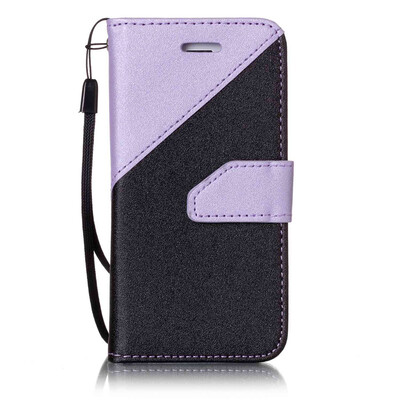 

Black + light purple Design PU Leather Wallet Case Classic Flip Cover with Stand Function and Credit Card Slot for IPHONE 5/5S/5SE