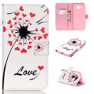 

Love heart dandelion Design PU Leather Flip Cover Wallet Card Holder Case for SAMSUNG GALAXY J2