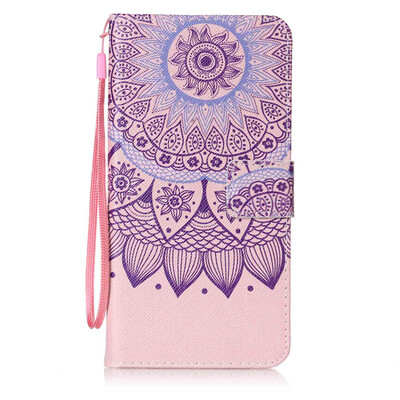 

Purple Sunflower Design PU Leather Flip Cover Wallet Card Holder Case for Apple iPhone 6S Plus