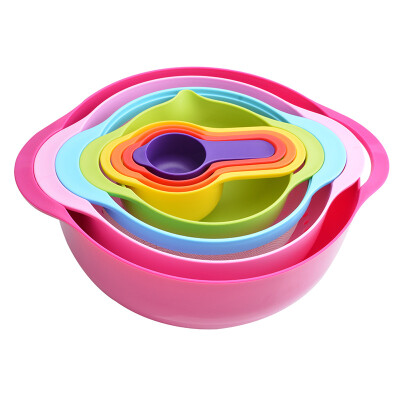 

[Jingdong supermarket] the United States kitchen (maxcook) drain basket wash pots stirring basin basin fruit pots spoon color bustling 8 sets of MCPJ353