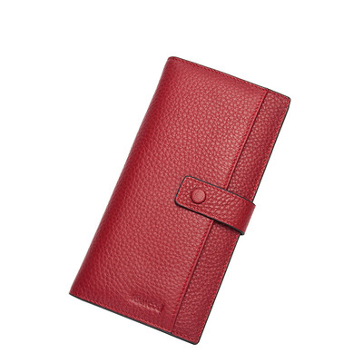 

Texwood wallet lady leather lady long wallet multi-function wallet holding bag card bag dinner bag purse purse suit bag female ticket folder AB6I0011-02 red