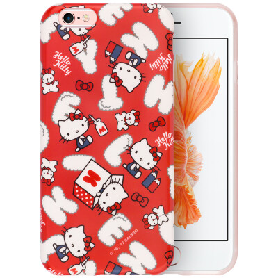 

Youjia Hello Kitty Series iPhone6 ​​/ 6S Plus Mobile Shell / Case Cartoon silicone shatter-resistant soft shell cotton candy Katie red