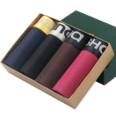 

[Jingdong supermarket] Langsha men's underwear men's flat pants elastic cotton breathable u convex sexy young four-legged head four mixed color 185 / XXXL