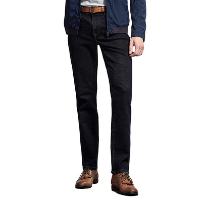 

Pierre cardin 684 осенний и зимний мужской эластичный комфорт случайные прямые мужские джинсы синий черный 32 ярда