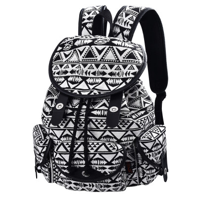 

Bean Drums Shoulder Backpackers Female Korean Free School Wind 14 "Computer Bag Student Bag G00125 Black