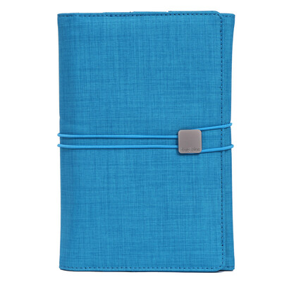 

TRUECOLOR A5 Fabric Business Notebook Notepad Diary Soft Copy Handbook Gift Gel Badge Gift Set Blue ET003