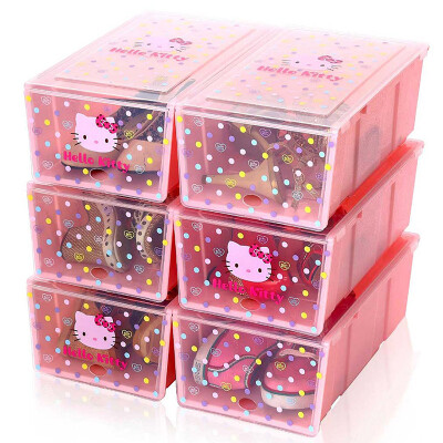 

HELLO KITTY мужчин ящик коробки пыль обувь утолщение прозрачные шесть комплектов KT1642