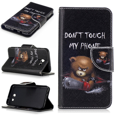

Bear Design PU Leather Flip Cover Wallet Card Holder Case for Samsung Galaxy J3 2017