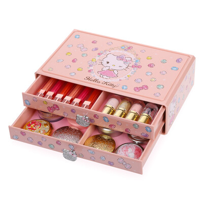 

HELLO KITTY коробка косметики хранения день рождения женский День Святого Валентина подарок для отправки девушек с металлической ручкой KT1261 двойной королевского размера Черри Пинк плоскости