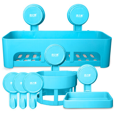 

【Jingdong Supermarket】 Green Heart Bathroom Triangle Pusher Shelf 2 sets (blue) Kitchen Bathroom Seamless Nails