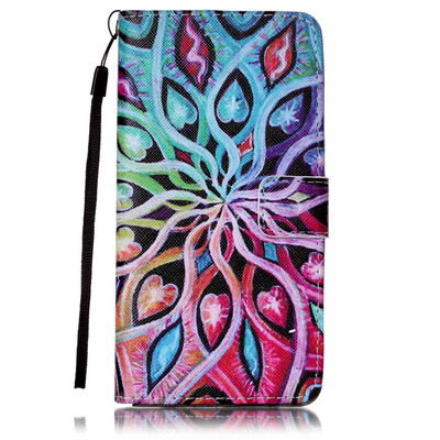 

Flower Design PU Leather Flip Cover Wallet Card Holder Case for HUAWEI Y6 II