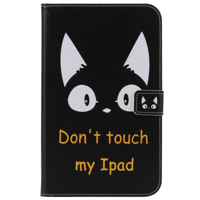 

Cat Ears Design PU Leather Flip Cover Wallet Card Holder Case for SAMSUNG T715