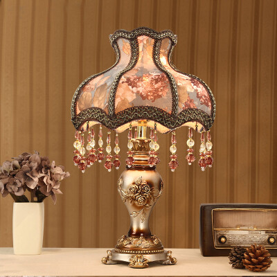 

Guanya Decoration Craft Light European Style Retro Style Wedding Gift Silk Home Bedroom Bedside Reading Lamp MT-B221