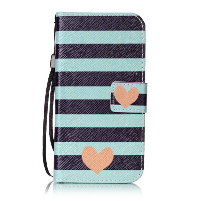 

Blue Stripes Design PU Leather Flip Cover Wallet Card Holder Case for Samsung Galaxy ON 5/G5500