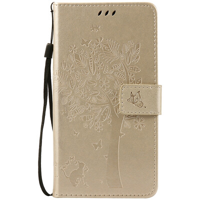 

Gold Tree Design PU Leather Flip Cover Wallet Card Holder Case for HUAWEI HONOR 5A
