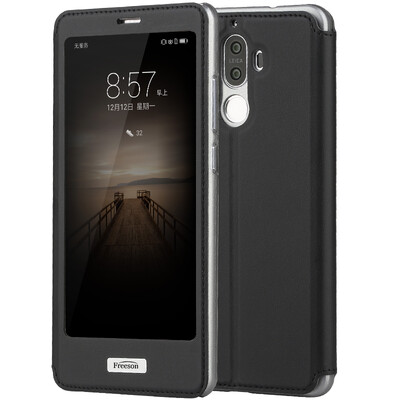 

Freeson Huawei Mate9 Leather Case Intelligent Sleep Sleeve / Mobile Case Black