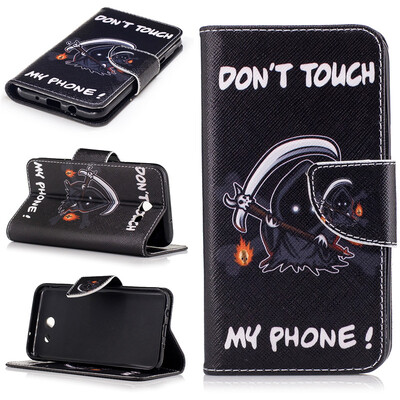 

DeathGhostDesign PU Leather Flip Cover Wallet Card Holder Case for Samsung Galaxy J3 2017