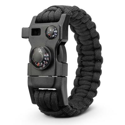 

PaulOne Multifunctional Survival Chain Hiking Rope with Compass Fire stick Thermometer