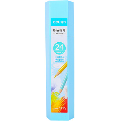 

Deli 24 color drawing filled color lead color pencil barrel 6532