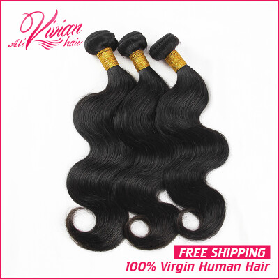 

Unprocessed Malaysian body wave virgin hair Natural black remy human hair 3 bundles Soft and smooth Malaysian virgin hair weave