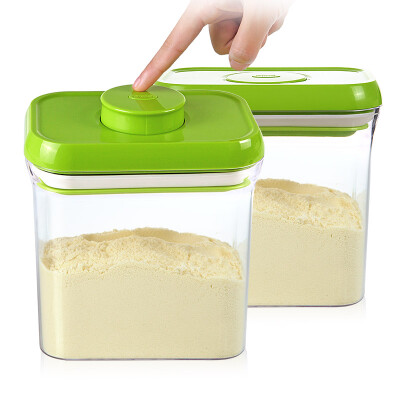 

YKH EKOA Sealing Tank Large Capacity Milk Powder Tank Moistureproof Tea Tank Pressable Storage Box 15L Apple Green 2 Pack