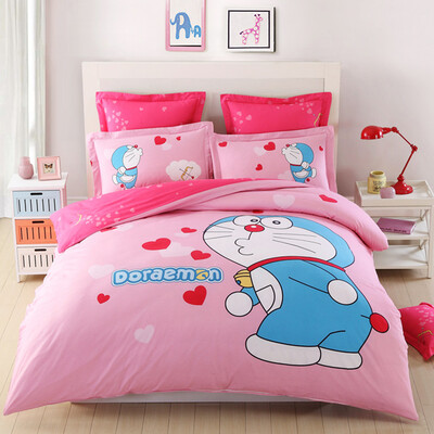 

LOVO Lorraine Life Cartoon Детская хлопчатобумажная кровать Four Piece Duo Dream - Поцелуи 200 * 230 см