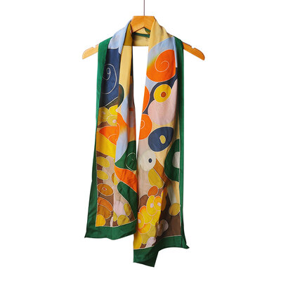 

Jingdong Supermarket Yu Lan JOLEE Silk Silk Silk Handmade Scarf Simple Air Quality Dress Cheongsam Shawl Green
