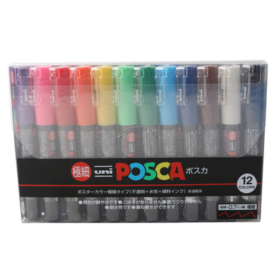 

Mitsubishi (Uni) PC-1M Posca серия плакатов, рекламирующих пера маркером 12 цветов (12 палочек)