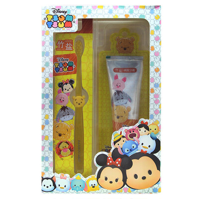 

LG бамбук соль зубная паста + зубная щетка 100g сочетание оборудования (Дисней ЦУМ ЦУМ серии Bean Fun) (старая и новая упаковка случайное распределение)