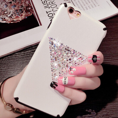 

New Luxury Rhinestone PU leather Phone Case For iphone 6 6s Diamond Sparkling Back Cover For iphone 6 plus With Lanyard