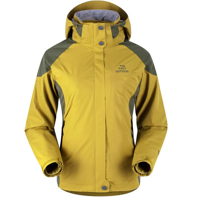 

THE FIRST OUTDOOR Jackets Outdoors Men and Women 3-in-1 Removable Two-piece Set Thickening Warm Jackets 664358 Female Mustard Yellow  Code