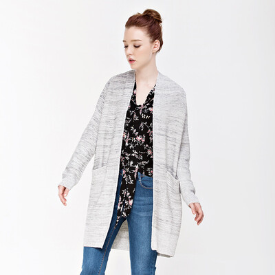 

UR Charm Women &39s Lapel Woolen loose knitted jacket WHS2R9DB2001 dark gray S