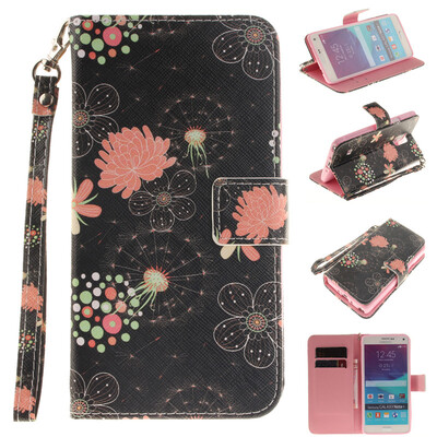 

Colorful flowers Design PU Leather Flip Cover Wallet Card Holder Case for SAMSUNG GALAXY NOTE 4