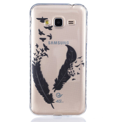 

Two feathers Pattern Soft Thin TPU Rubber Silicone Gel Case Cover for SAMSUNG Galaxy J3J3 2016 J320