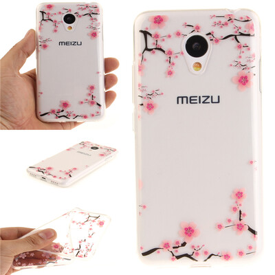 

Up&down plum blossom Pattern Soft Thin TPU Rubber Silicone Gel Case Cover for MEIZU MX3
