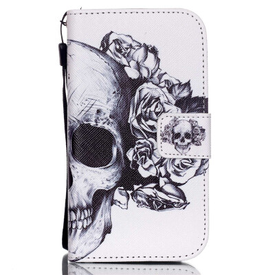 

Skull Design PU Leather Flip Cover Wallet Card Holder Case for SAMSUNG G360