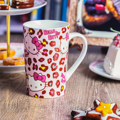

HELLO KITTY ceramic cup K1018-1-G231 red lip leopard Jerry ceramic cup coffee bone porcelain Christmas gift to send his girlfriend mug 330ml